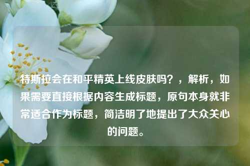 特斯拉会在和平精英上线皮肤吗？，解析，如果需要直接根据内容生成标题，原句本身就非常适合作为标题，简洁明了地提出了大众关心的问题。