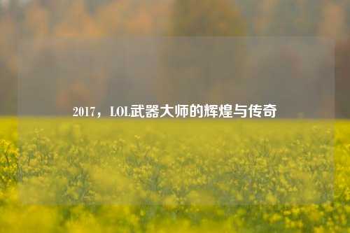 2017，LOL武器大师的辉煌与传奇