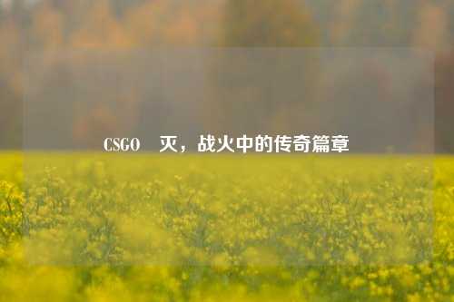 CSGO凐灭,战火中的传奇篇章