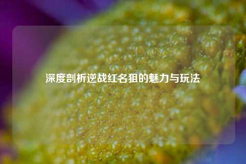 深度剖析逆战红名狙的魅力与玩法