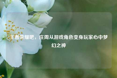 王者荣耀吧，庄周从游戏角色变身玩家心中梦幻之神