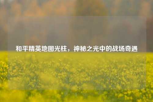 和平精英地图光柱，神秘之光中的战场奇遇