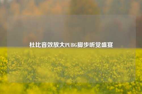 杜比音效放大PUBG脚步听觉盛宴