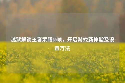 越狱解锁王者荣耀60帧，开启游戏新体验及设置方法