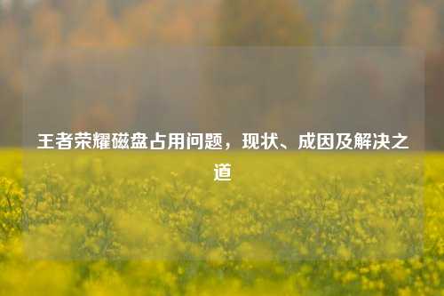 王者荣耀磁盘占用问题，现状、成因及解决之道