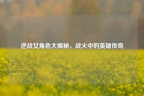 逆战女角色大揭秘，战火中的英雄传奇