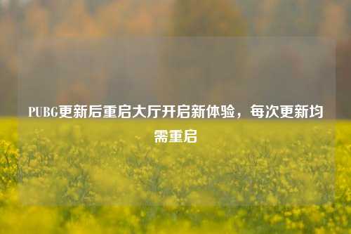 PUBG更新后重启大厅开启新体验,每次更新均需重启