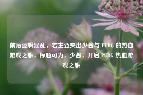 前后逻辑混乱,若主要突出少酱与 PUBG 的热血游戏之旅,标题可为,少酱,开启 PUBG 热血游戏之旅