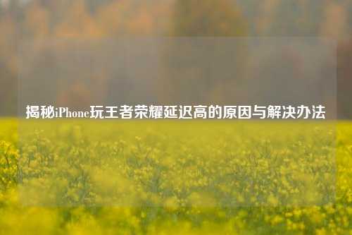 揭秘iPhone玩王者荣耀延迟高的原因与解决办法