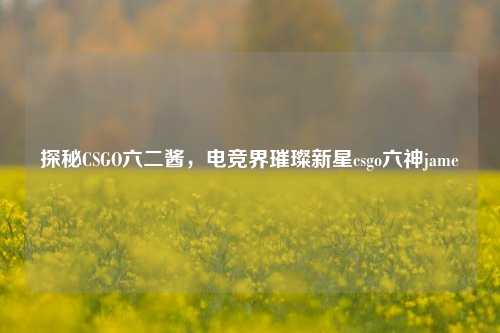 探秘CSGO六二酱，电竞界璀璨新星csgo六神jame
