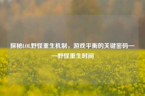 探秘LOL野怪重生机制,游戏平衡的关键密码——野怪重生时间