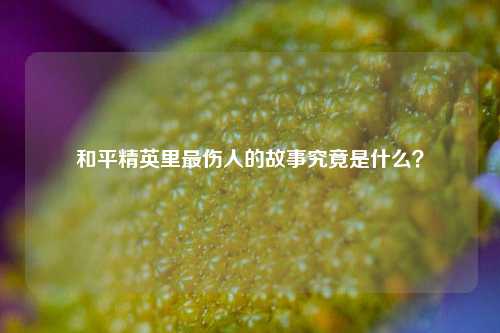 和平精英里最伤人的故事究竟是什么?