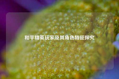 和平精英玩家及其角色特征探究