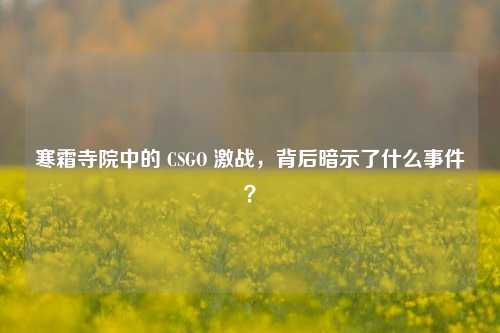 寒霜寺院中的 CSGO 激战，背后暗示了什么事件？