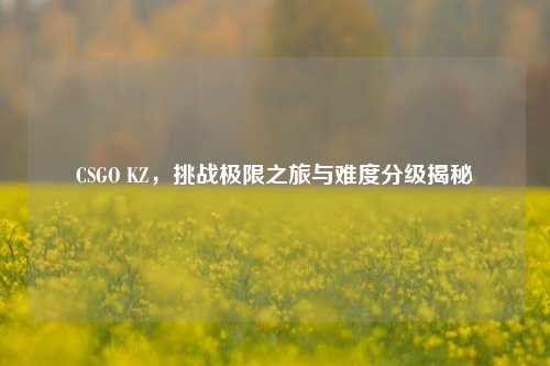 CSGO KZ，挑战极限之旅与难度分级揭秘