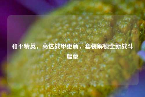 和平精英，高达战甲更新，套装解锁全新战斗篇章