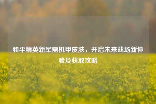 和平精英新军需机甲皮肤,开启未来战场新体验及获取攻略