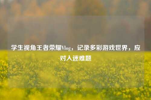 学生视角王者荣耀Vlog,记录多彩游戏世界,应对入迷难题
