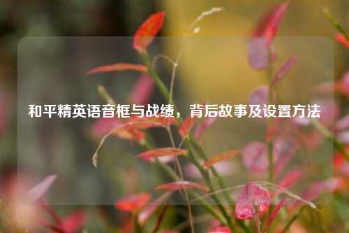 和平精英语音框与战绩,背后故事及设置方法