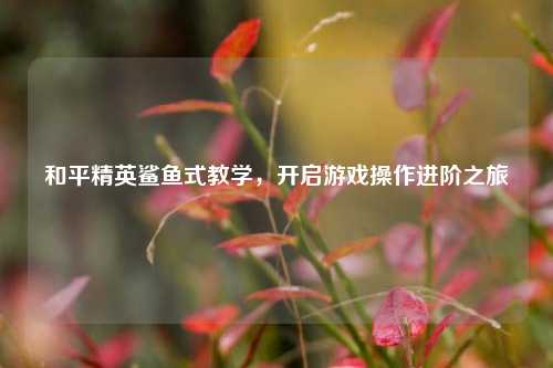 和平精英鲨鱼式教学,开启游戏操作进阶之旅