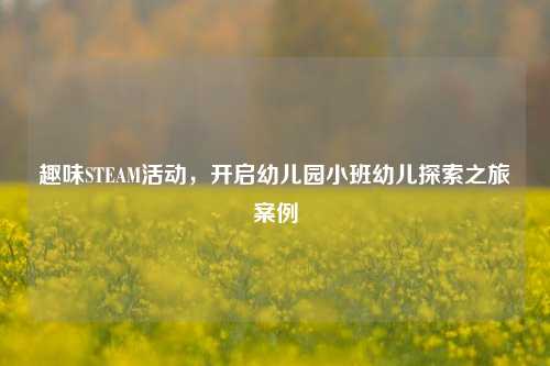 趣味STEAM活动，开启幼儿园小班幼儿探索之旅案例