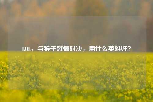 LOL,与猴子激情对决,用什么英雄好?