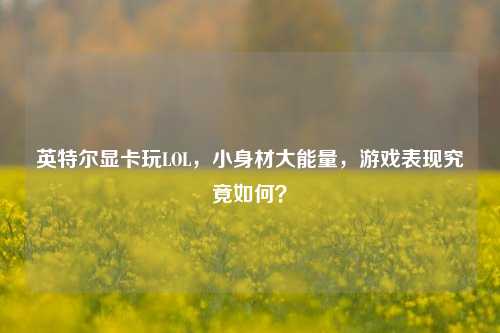 英特尔显卡玩LOL，小身材大能量，游戏表现究竟如何？