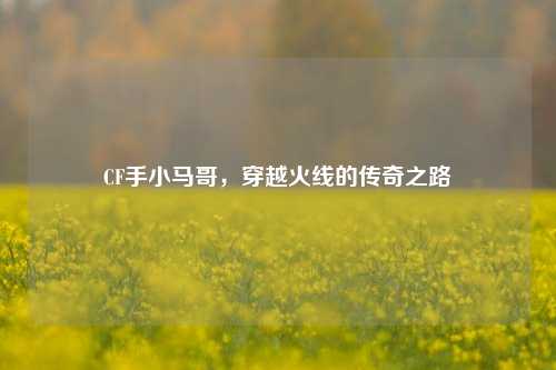 CF手小马哥,穿越火线的传奇之路