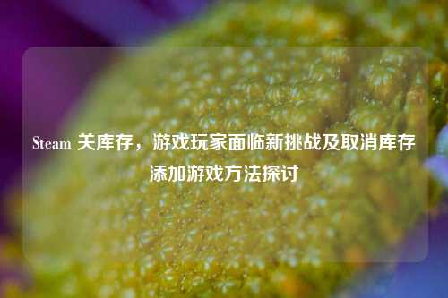 Steam 关库存,游戏玩家面临新挑战及取消库存添加游戏方法探讨