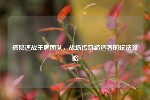 探秘逆战王牌团队,战场传奇缔造者的玩法攻略