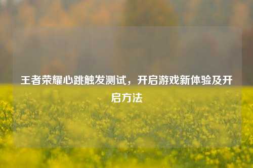 王者荣耀心跳触发测试,开启游戏新体验及开启方法