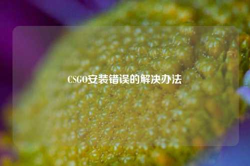 CSGO安装错误的解决办法