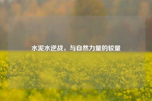 水泥水逆战,与自然力量的较量
