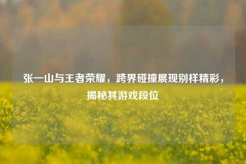 张一山与王者荣耀,跨界碰撞展现别样精彩,揭秘其游戏段位