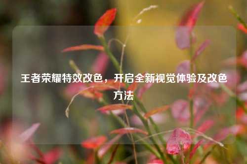 王者荣耀特效改色,开启全新视觉体验及改色方法