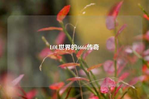 LOL世界的6666传奇