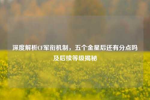 深度解析CF军衔机制,五个金星后还有分点吗及后续等级揭秘