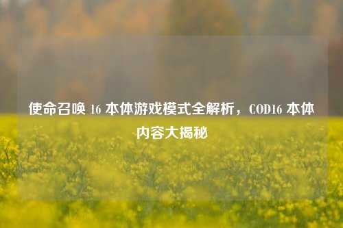 使命召唤 16 本体游戏模式全解析，COD16 本体内容大揭秘