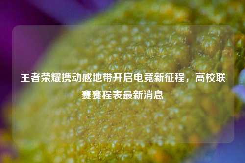 王者荣耀携动感地带开启电竞新征程,高校联赛赛程表最新消息